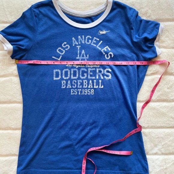 Distressed Dodgers Ringer T (Fitted) - Picture 2 of 3